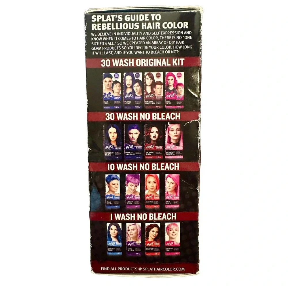 Splat Rebellious Colors No Bleach Needed Hair Color Kit MIDNIGHT CLARET 6 Oz